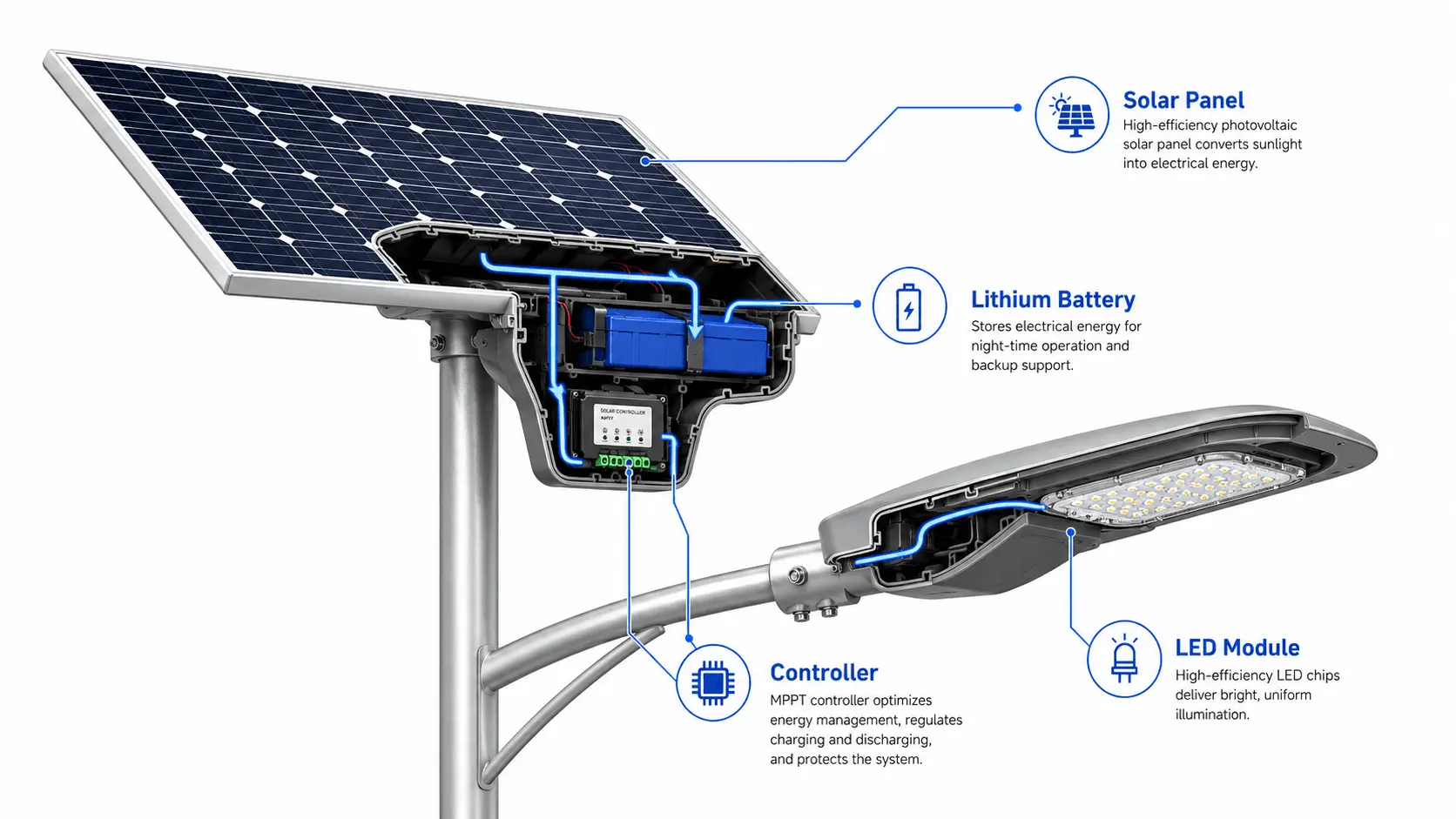 LiFePO4 battery structure for solar street light system