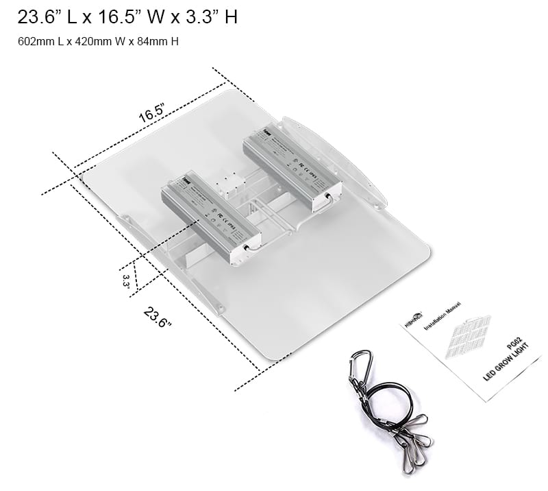 PG02 400W LED grow light specifications